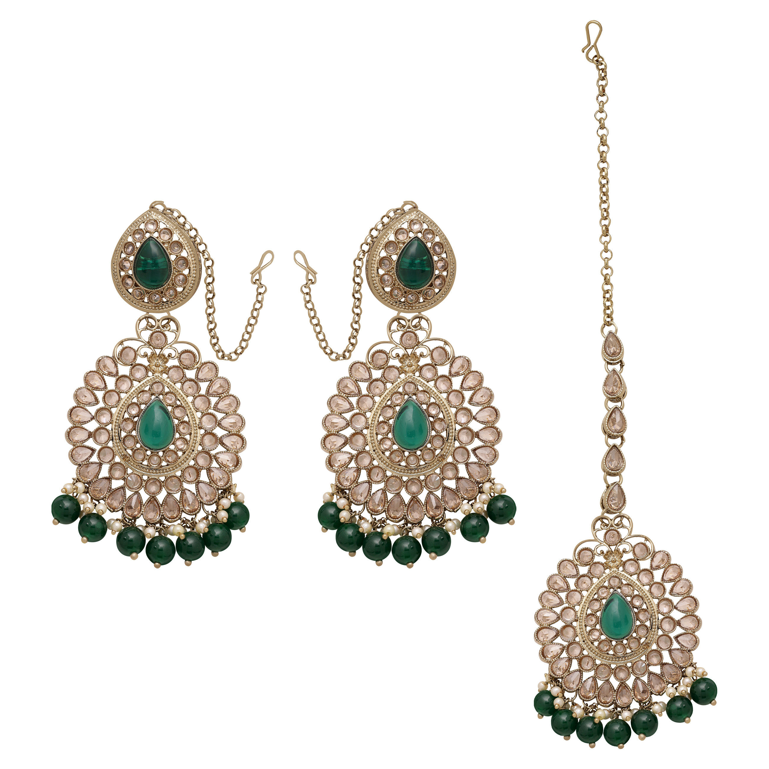 Reverse AD Maangtikka Set |AD Earring with Maangtikka| Bridal AD Jhumki Maangtikka| Traditional AD Jhumki Maangtikka