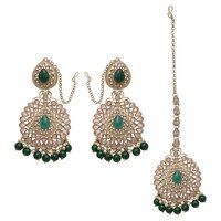 Reverse AD Maangtikka Set |AD Earring with Maangtikka| Bridal AD Jhumki Maangtikka| Traditional AD Jhumki Maangtikka