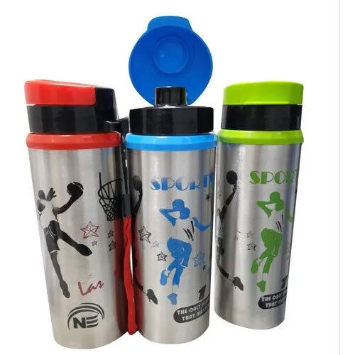 Ss Printed Steel Bottle - Color: Silver