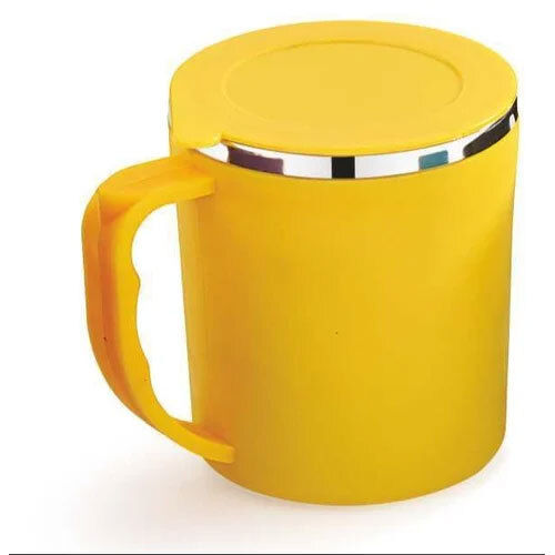 Plastic Coffee Mug Inner Ss - Color: Yellow