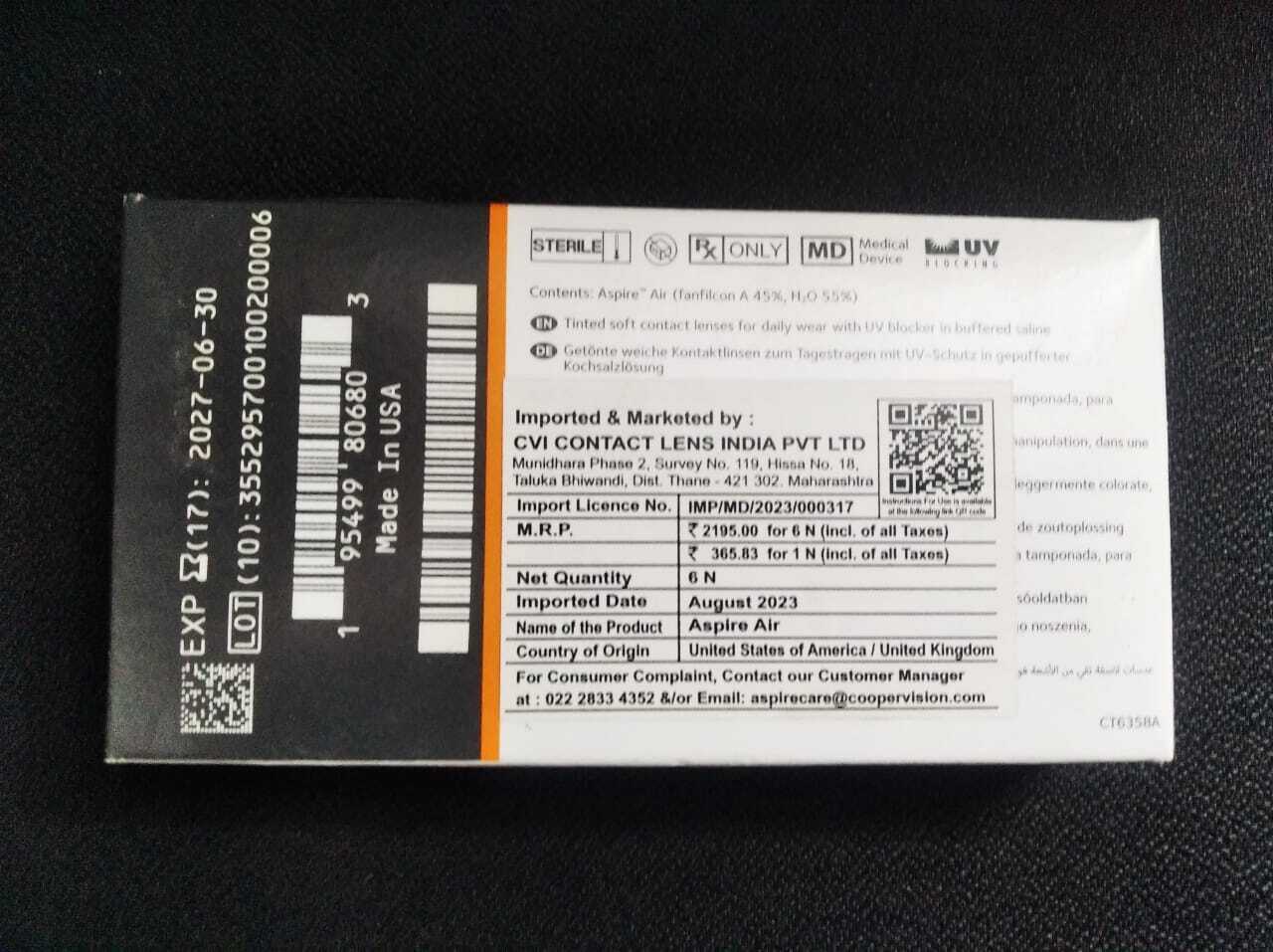 ASPIRE AIR MONTHLY CONTACT LENSES