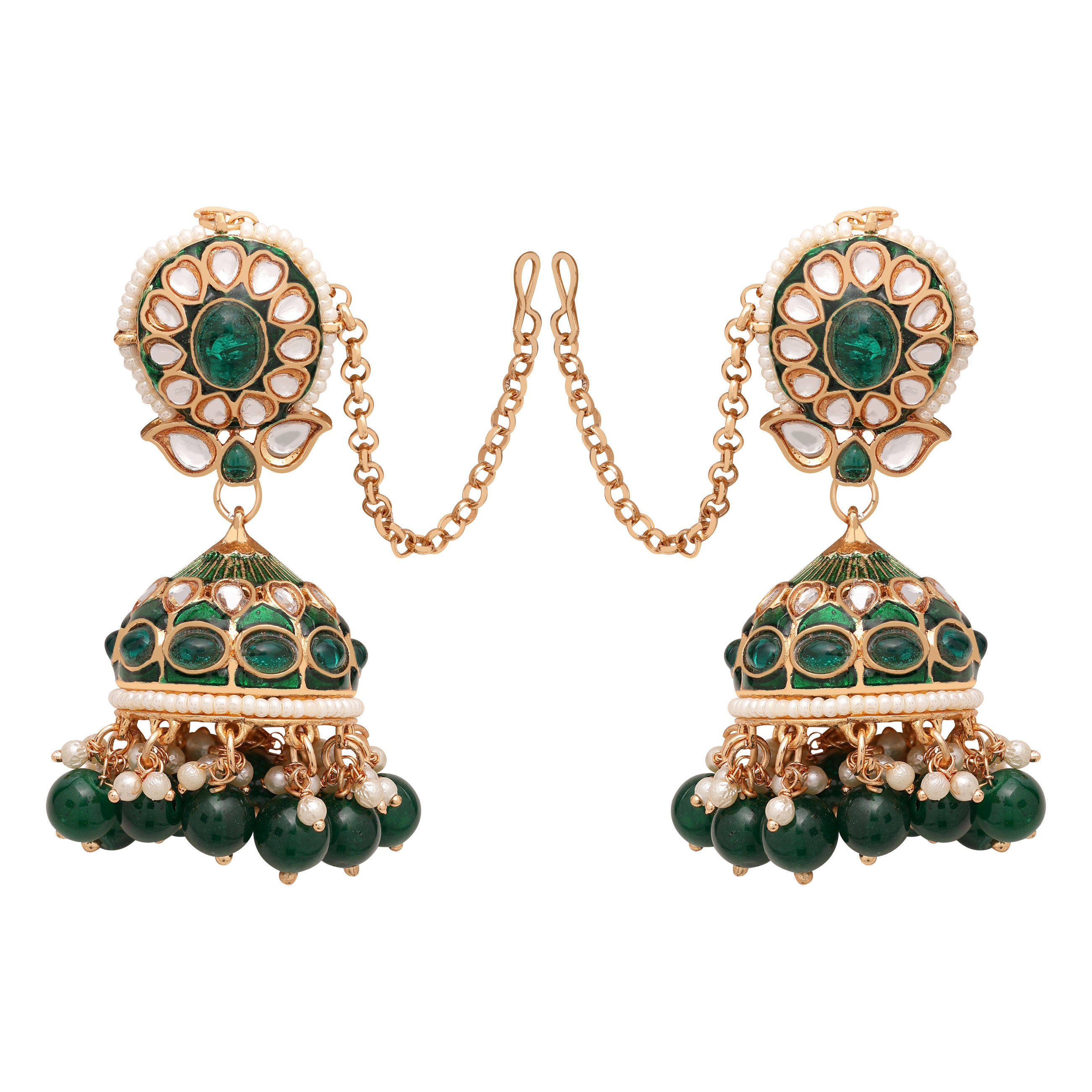 Kundan Earrings |Bridal Kundan Jhumki | Pearl Kundan Jhumki| Designer Kundan Jhumki |Meenakari Kundan Jhumki |Traditional Kundan Jhumki