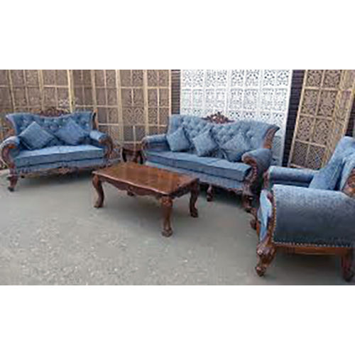 Teak Wood Sofa - Color: Blue