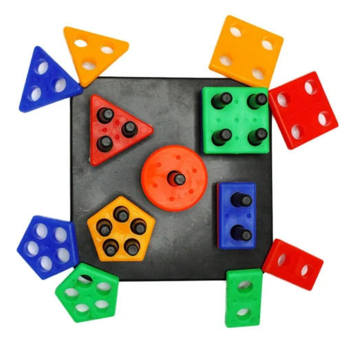 Intellectual Geometric Shape Matching Five Column Blocks Educational - Age Group: 2 To 8 Years