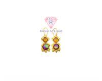 Semi Precious Gemstone With Gold Plated Handmade Hoop Earrings