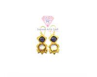 Semi Precious Gemstone With Gold Plated Handmade Hoop Earrings