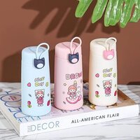 Party Propz Glass Water Bottle - 300 Ml, Multi Print And Cute Rabbit Print Designs, Durable And Insulated For Kids' Hydration