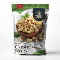 TRISHU 100% Natural Premium Whole Cashew W400| 250 gm Premium Pack |