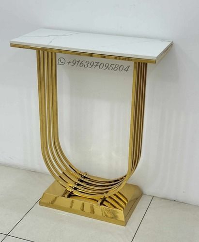 Stylish Console Table Marble Top - Assembly: No Assembly Required