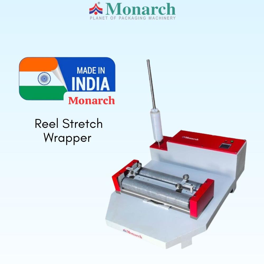 Reel Stretch Wrapping Machine - Stretch Film 48 X 40 X 14 Inches Red | Semi-Automatic Computerized 350 kg Weight 6-Month Warranty
