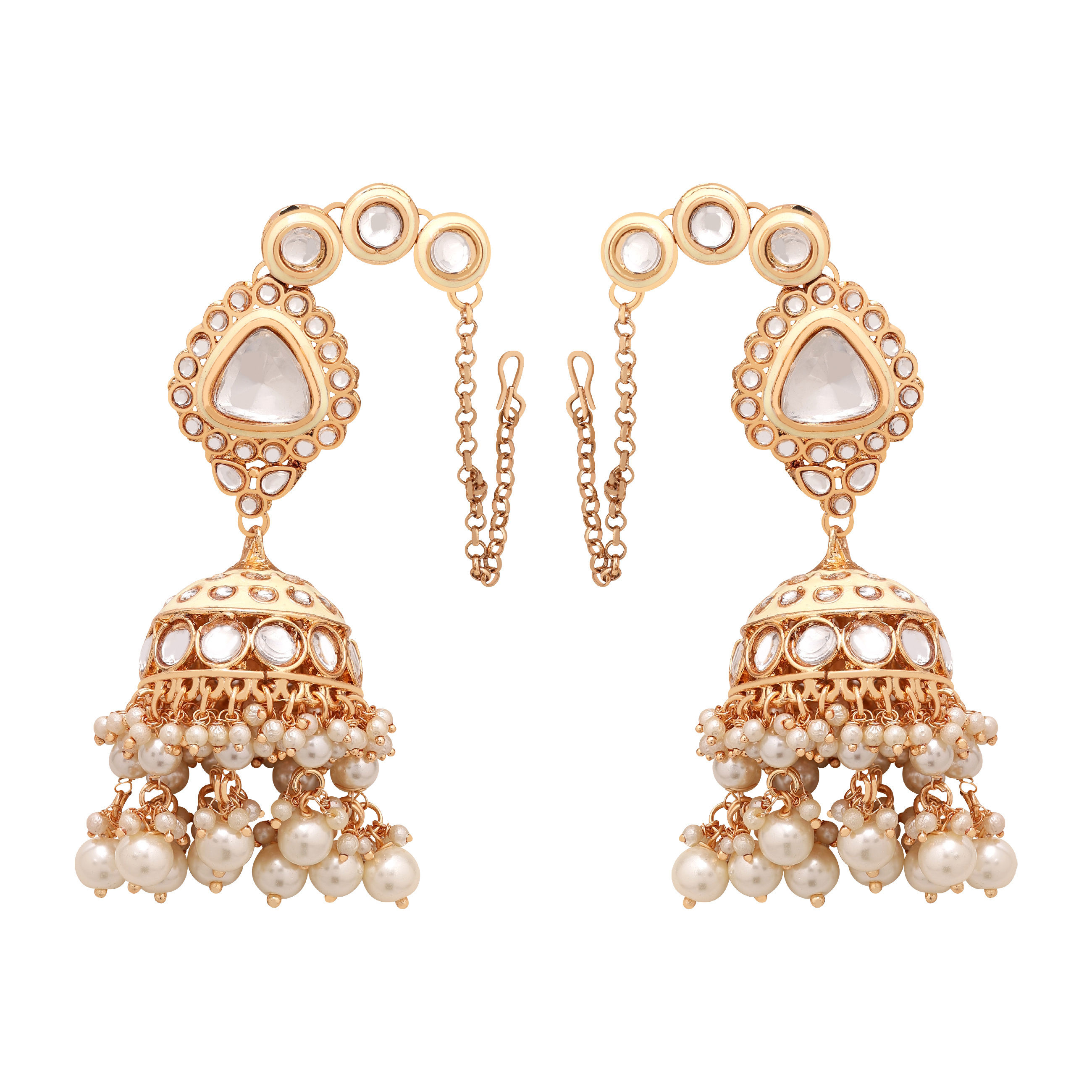 Kundan Earrings |Kundan Jhumki for Weddings |Kundan Jhumki with Pearls| Traditional Kundan Jhumki| Meenakari Kundan Jhumki