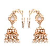 Kundan Earrings |Kundan Jhumki for Weddings |Kundan Jhumki with Pearls| Traditional Kundan Jhumki| Meenakari Kundan Jhumki