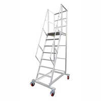 Aluminium Trolley Ladder - 4 Feet | Durable Step Design, Ideal For Industrial Use