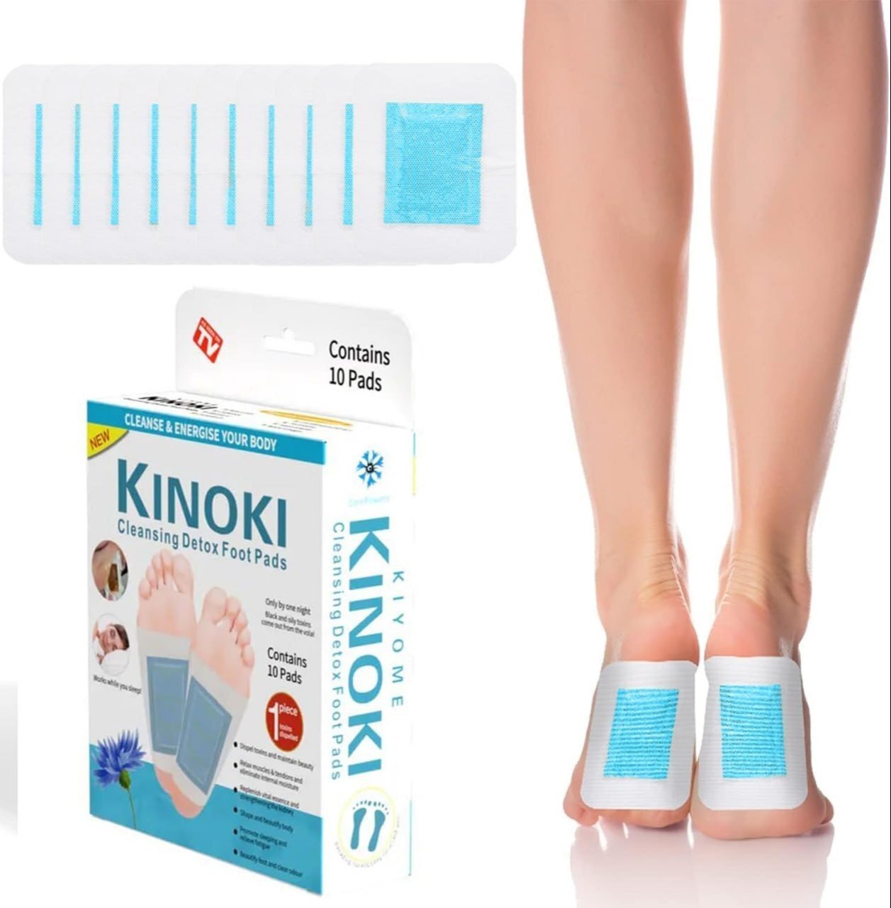 Mitsico Corn Flower Flavour Kinoki Premium Detox Foot Pad, Cleansing Toxin Remover Foot Patches (10 Pads)