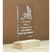Table Top Corporate Gift - High-quality Material, 5"*8" Inches Size | Off-white & Transparent, Custom Logo Options, Rectangular Design