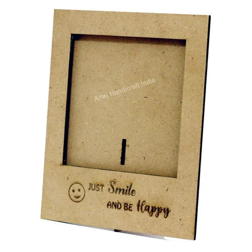 Mdf Engraving Photo Frame - Color: Light Brown