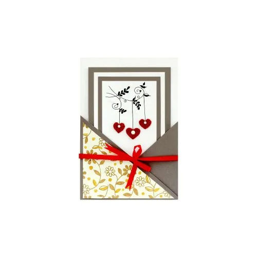 Handmade 3D Paper Quilling Love Greeting Card - Finish: Glossy