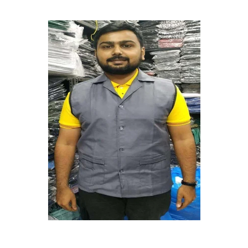 Plain Uniform Sleeveless Vest Coat