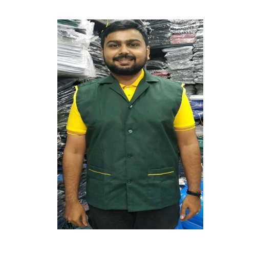Green Uniform Sleeveless Vest Coat