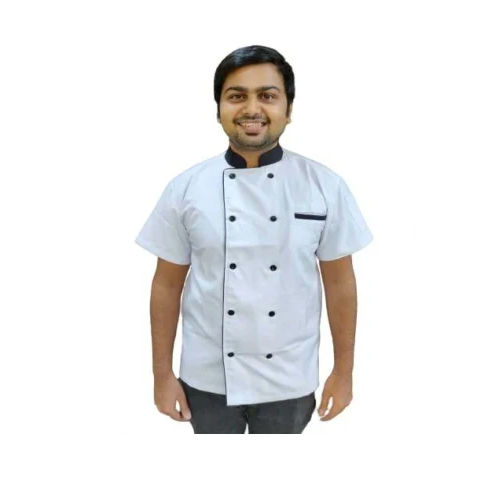 White Half Sleeves Chef Coat - Color: Different Available