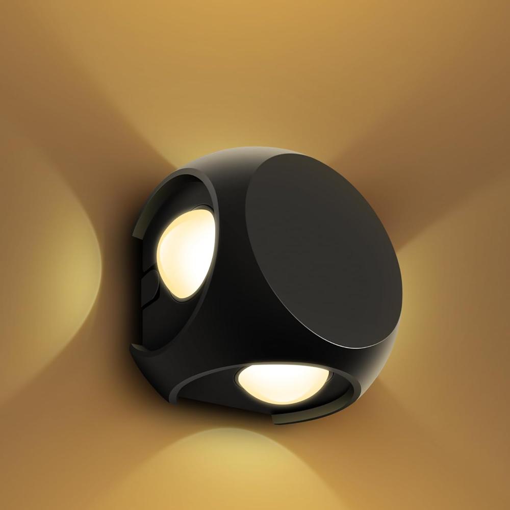 Garnet 12 Watt 4 Ray Round Outdoor Wall Light for Home | 4 x 3W| IP65 LED Wall Light | Warm White, Yellow 2700K | Aluminium Housing 