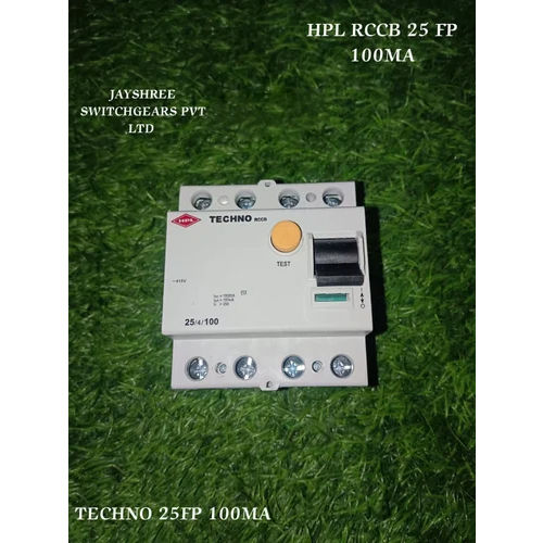 Hpl 25fp100ma 25a Fp 100ma Techno Rccb - Rated Current: 25 Ampere (Amp)