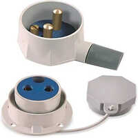 Metal Clad Plugs Socket - Dmc Material, Standard Size, Gray Color | 3 Pin Design, 220-440 Volt, Gold Plated Surface, 1-year Warranty