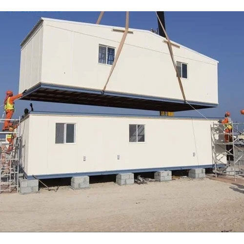 Prefab Steel Bunk House - Color: Blue & White