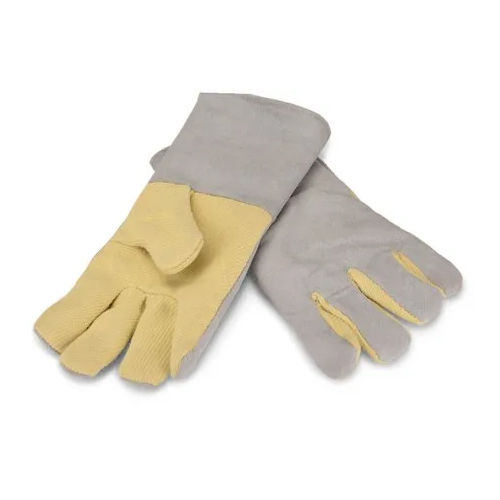 Heat Resistant Hand Gloves - Color: Yellow & Grey