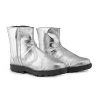 High Ankle Aluminised Fire Safety Shoes - Color: Silver