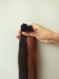 100% Original Human hair Dark and Light Brown Keratin Natural Straight Human Hair I-Tips Extensions