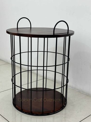 Iron Laundry Basket - Color: Black