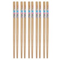 Mitsico 10 Pairs Bamboo Wooden Chopsticks, Quality Natural Round Bamboo Reusable Chopsticks