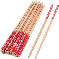 Mitsico 10 Pairs Bamboo Wooden Chopsticks, Quality Natural Round Bamboo Reusable Chopsticks