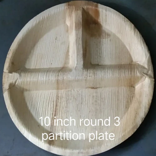 10Inch 3 Partition Areca Leaf Plates - Application: Home