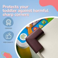 Mitsico 10 Soft Corner Protectors for Kids Foam Safety Protection for Tables, Furniture - Baby Kids Protection  (Brown)