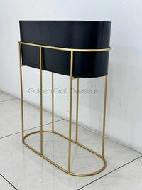 BLACK PLANTER WITH GOLDEN STAND