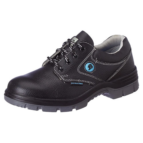 Bata Zappy Leather And Mesh Steel Toe Black Shoe - Size: All