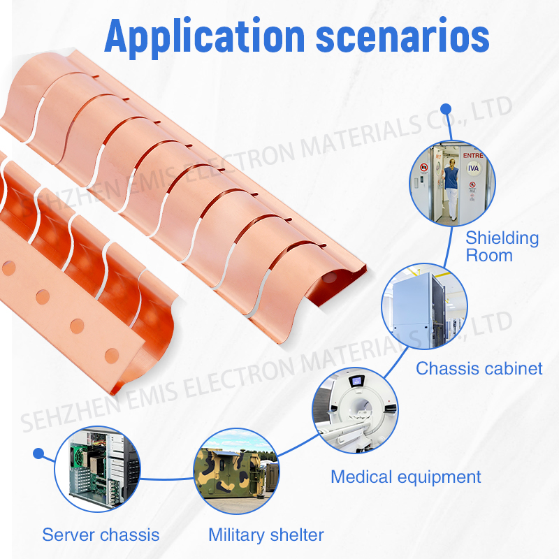 EMI Shielding Products Becu EMI Strip Shielding Room Becu Spring