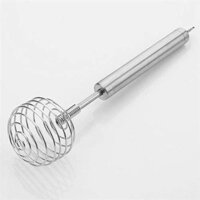 Mitsico Steel Spiral Egg Beater - Stainless Steel, Free Size, Silver | Coil Spiral Design For Whipping, Aerating, And Versatile Mixing Tasks