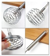 Mitsico Steel Spiral Egg Beater, Coil Spiral Whisk Milk and Egg Beater Kitchen Utensils for Blending