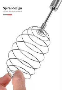 Mitsico Steel Spiral Egg Beater, Coil Spiral Whisk Milk and Egg Beater Kitchen Utensils for Blending