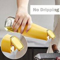 Mitsico 500 ML Glass Oil Bottle Drip Free Spout Oil Dispenser Bottle for Kitchen - 1 PC