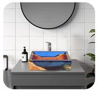 Wood Resin Wash Basin - 45x35x12 Cm | Handcrafted One-piece, Polished Finish, High Quality, Deck Mounted