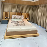 Wooden Bed - High-quality Wood Material, Queen Size, Elegant Brown Finish | Durable Design, Easy Assembly, Warranty Included