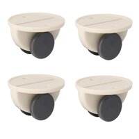 Mitsico 4 Pcs Wheel Non Swivel Roller Universal Wheel Sticky Low-Noise Storage Box Roller Stainless Steel Pulley Plastic Pulley