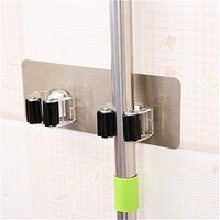 Mitsico Double Wall Mounted Mop Organizer Holder Brush Broom Hanger Storage Rack Kitchen Tool