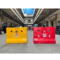 Plastic Road Barricade. - Color: Red / Yellow