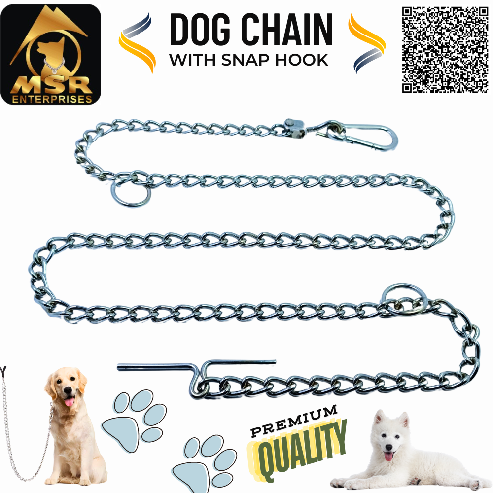 Plain Twisted Iron Dog Chain With Snap Ballan Hook