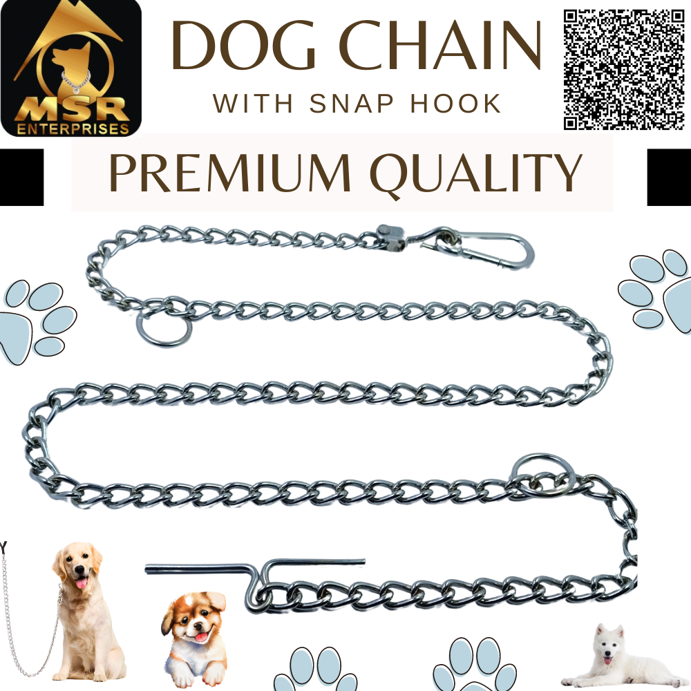 Plain Twisted Iron Dog Chain With Snap Ballan Hook